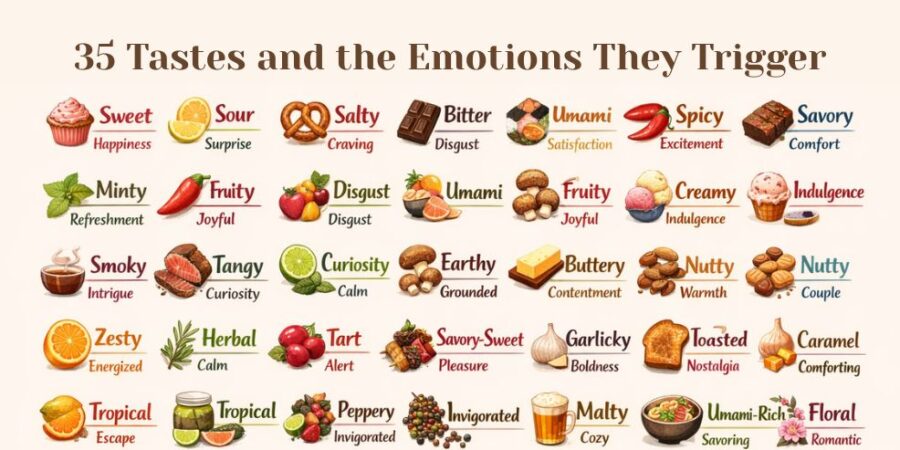 35 Tastes and the Emotions They Trigger 35 Tastes and the Emotions They Trigger