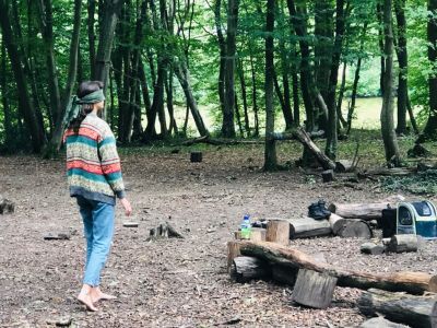 Blindfold walk in the woods